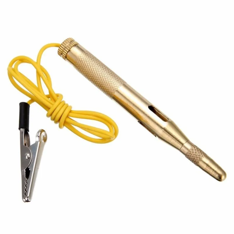 Testeur de circuit de lumière de voiture automatique en cuivre, détecteur de stylo de test de tension de lampe, test de système de sonde, outils de diagnostic, DC 6V, 12V, 24V