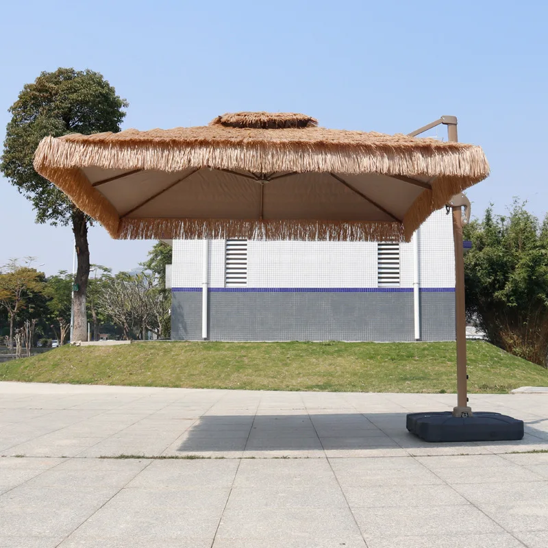 Outdoor thatched shed outdoor courtyard parasol straw shade tent beach umbrella villa garden balcony middle column umbrella