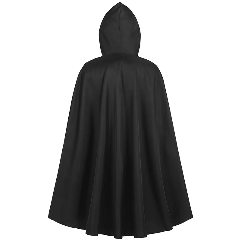 Halloween Men's Hooded Cape Medieval Vampire Shawl Pirate Robe Old Ranger Costume