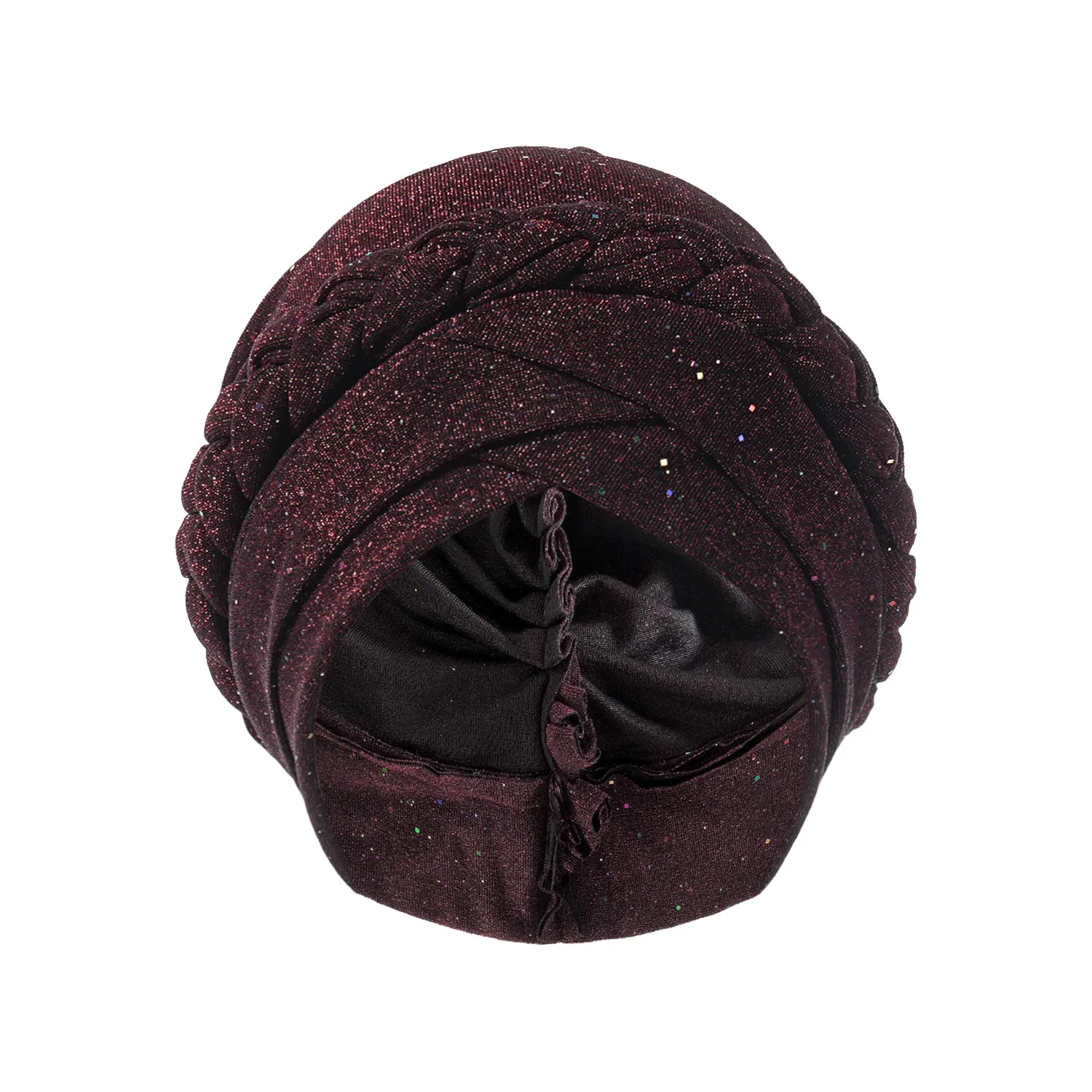 Indian Glitter Braids Nigeria Head Ties BrWedding Party Headgear African Headtie Already Made Women Auto Gele Female Head Wrap