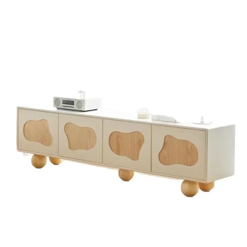 

Cream wind TV cabinet, coffee table combination, modern simplicity, living room home, small apartment wabi sandy wind