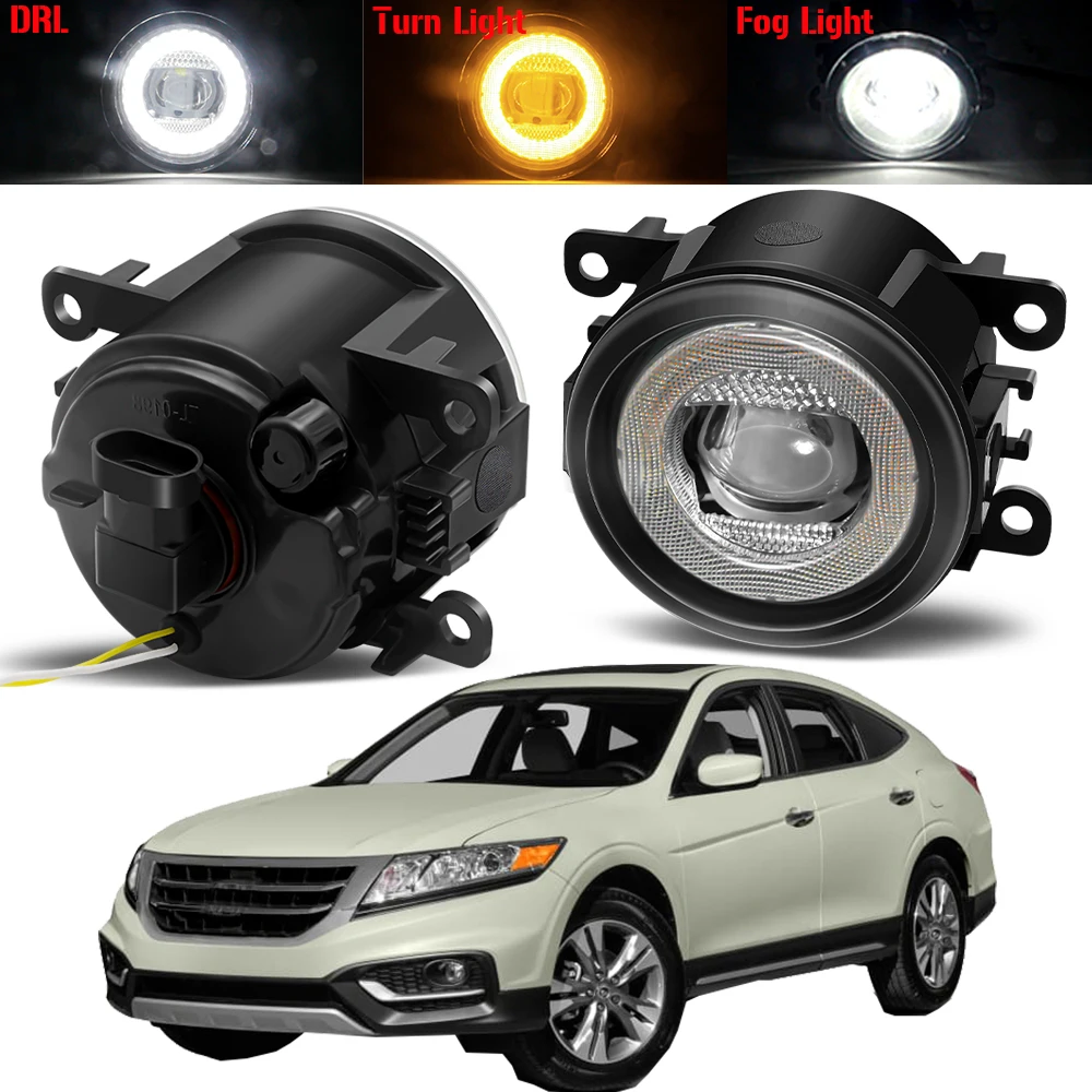 

2 X 30W Car Fog Light Assembly H11 LED Angel Eye Fog Turn Signal DRL Daytime Running Lamp 12V For Honda Crosstour 2013 2014 2015