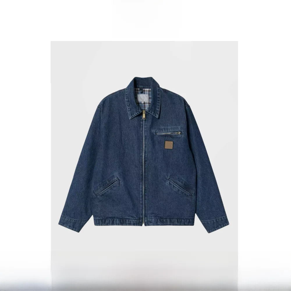 

Retro American Sle Loose Fit Waed Denim Jaet Youth Trendy Travel Spring Autumn Winter Long Sve Collared Jaet