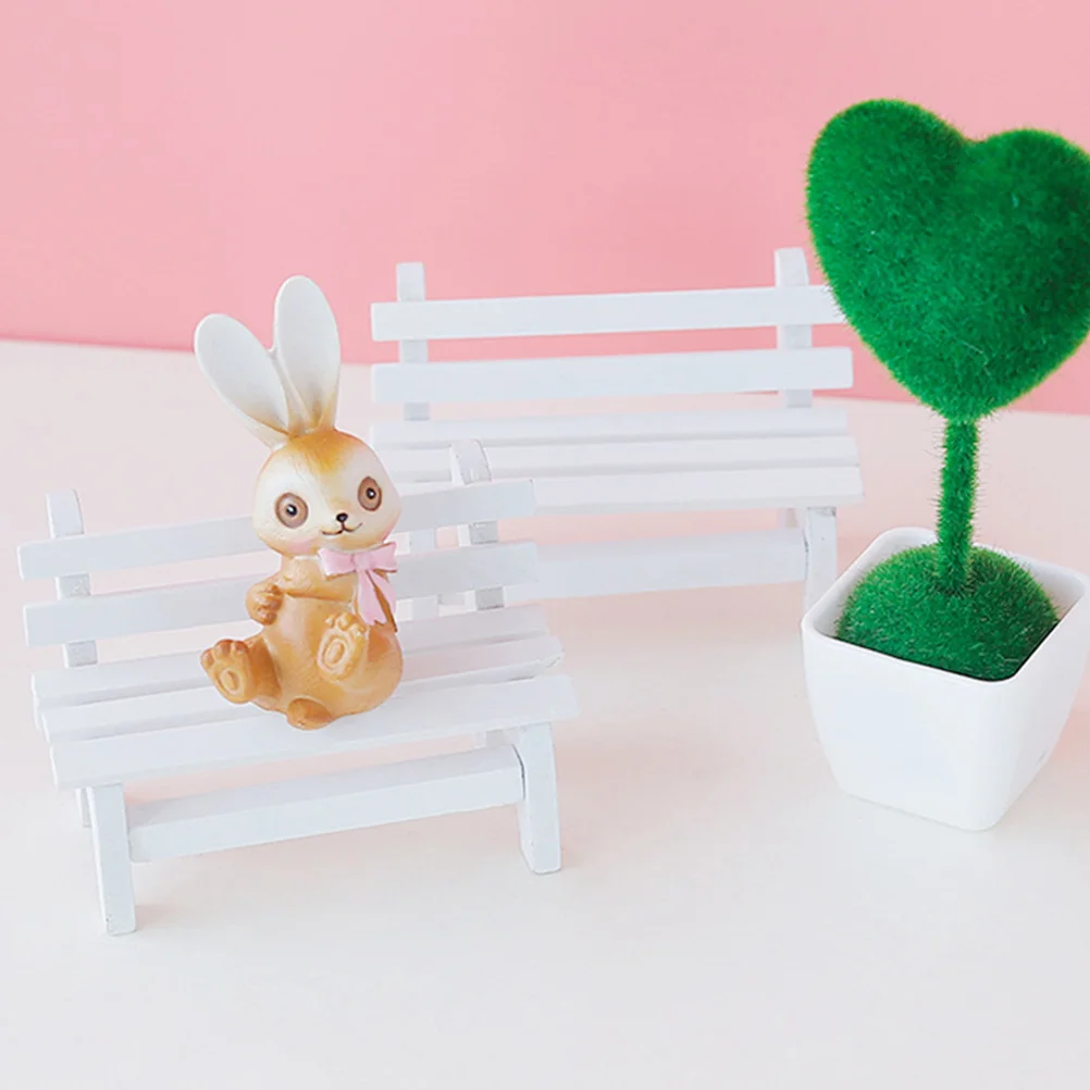 

4pcs Mini Wooden Bench Micro Landscape Decor Accessories Wooden Chair Decor For Desktop Ornament Small Garden Decoration