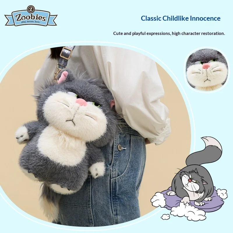 

Zoobies Official Disney Stitch & Lucifer Plush Crossbody Bag 26cm,Cute Filled Doll Purse for Girls, Fashionable Outing Accessory