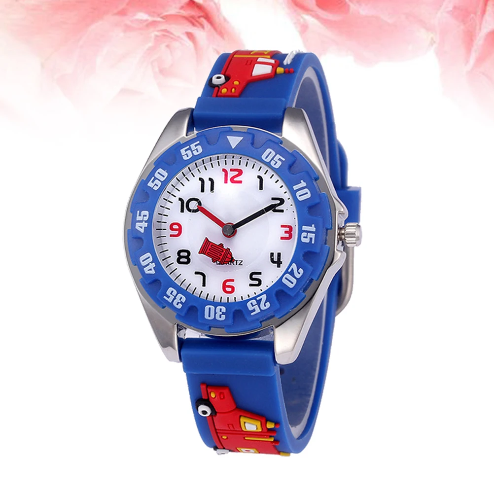 Kids Cartoon Waterproof Watch 3D Quartz Silicone Wristwatch Adjustable Strap Large Dial Easy Read Analog Kids Watches