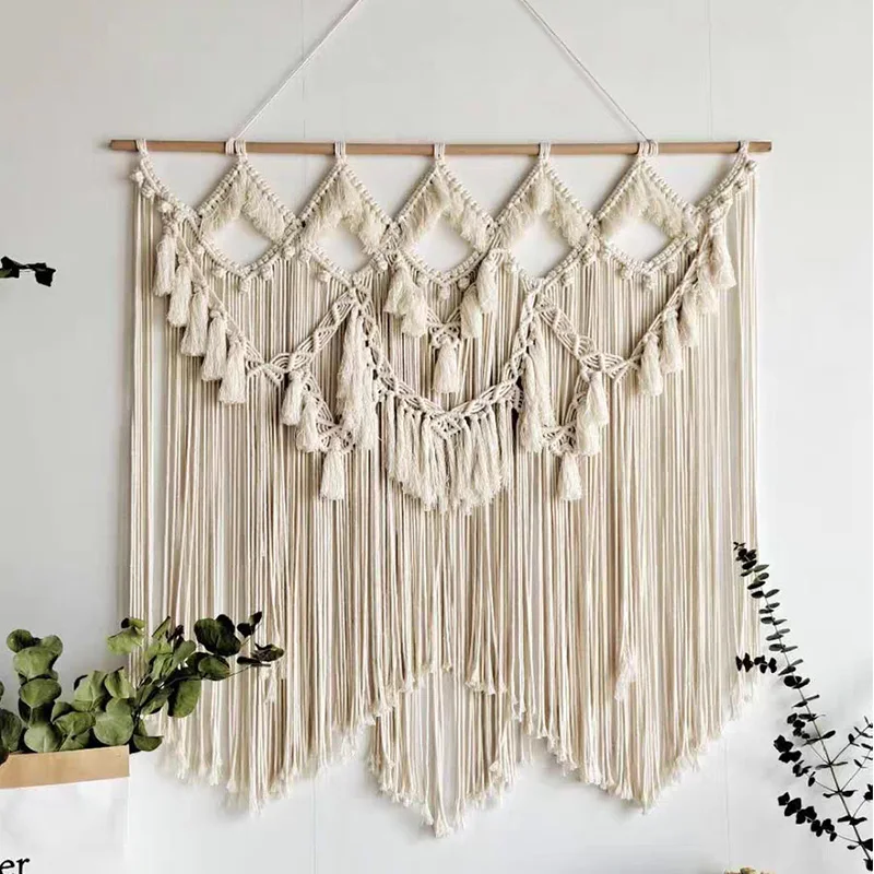 

Ripple Large Tapestry Handmade Cotton Wall Decor Simple Modern Color Background Wall Decor Nordic Style Rectangular Shape