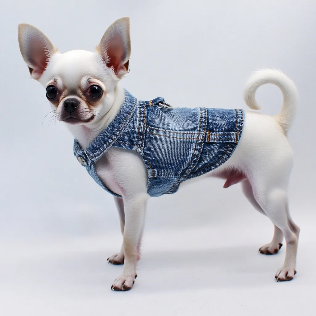 

Puppy Clothes for Small Dogs Boy, Dog Jeans Jacket with Leash D-Ring, Pet Cat Costumes, Cooling Harness Vest for Walking