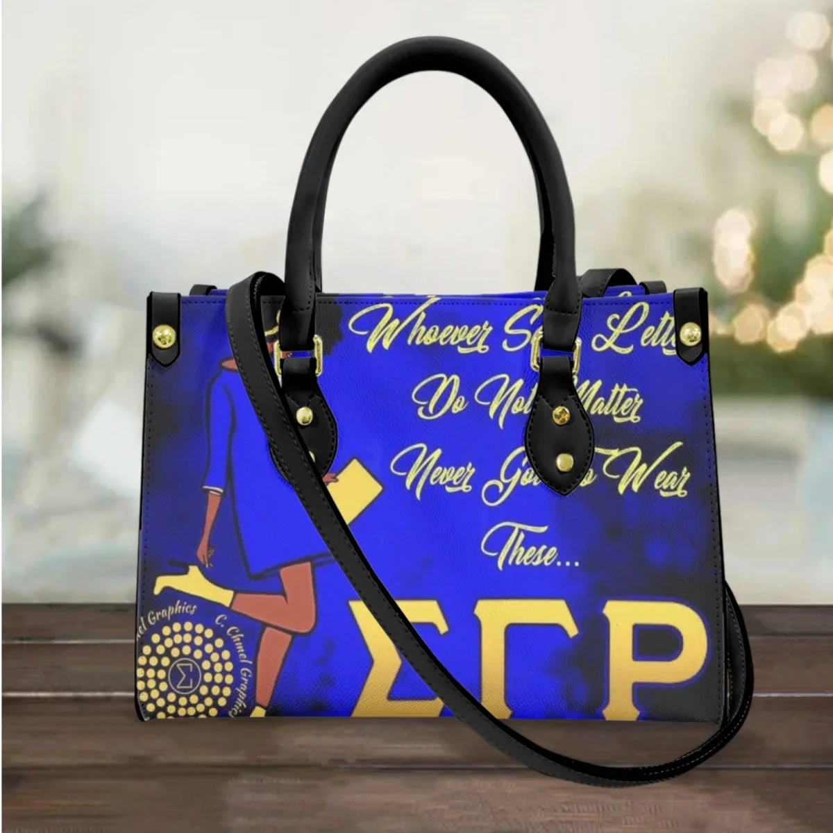 Luxury Handbags Women PU Leather Clutch Designer Sigma Gamma Rho Print Cross Body Bags Female Casual Vintage Tote Bags Bolsas