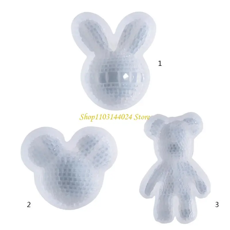 N5KE Diamond Rabbit for Head Keychain Mold Epoxy Crystal Silicone Customized Mold