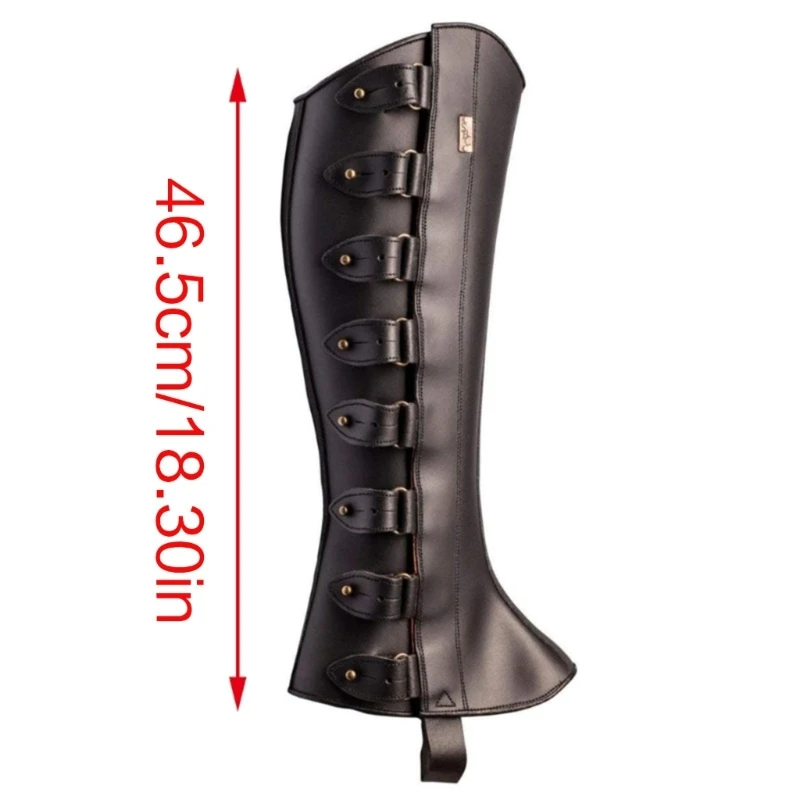 Medieval Shoes Cover Adjustable PU Leather Leg Guards Larp Knight Cosplay Costume Leg Protectors