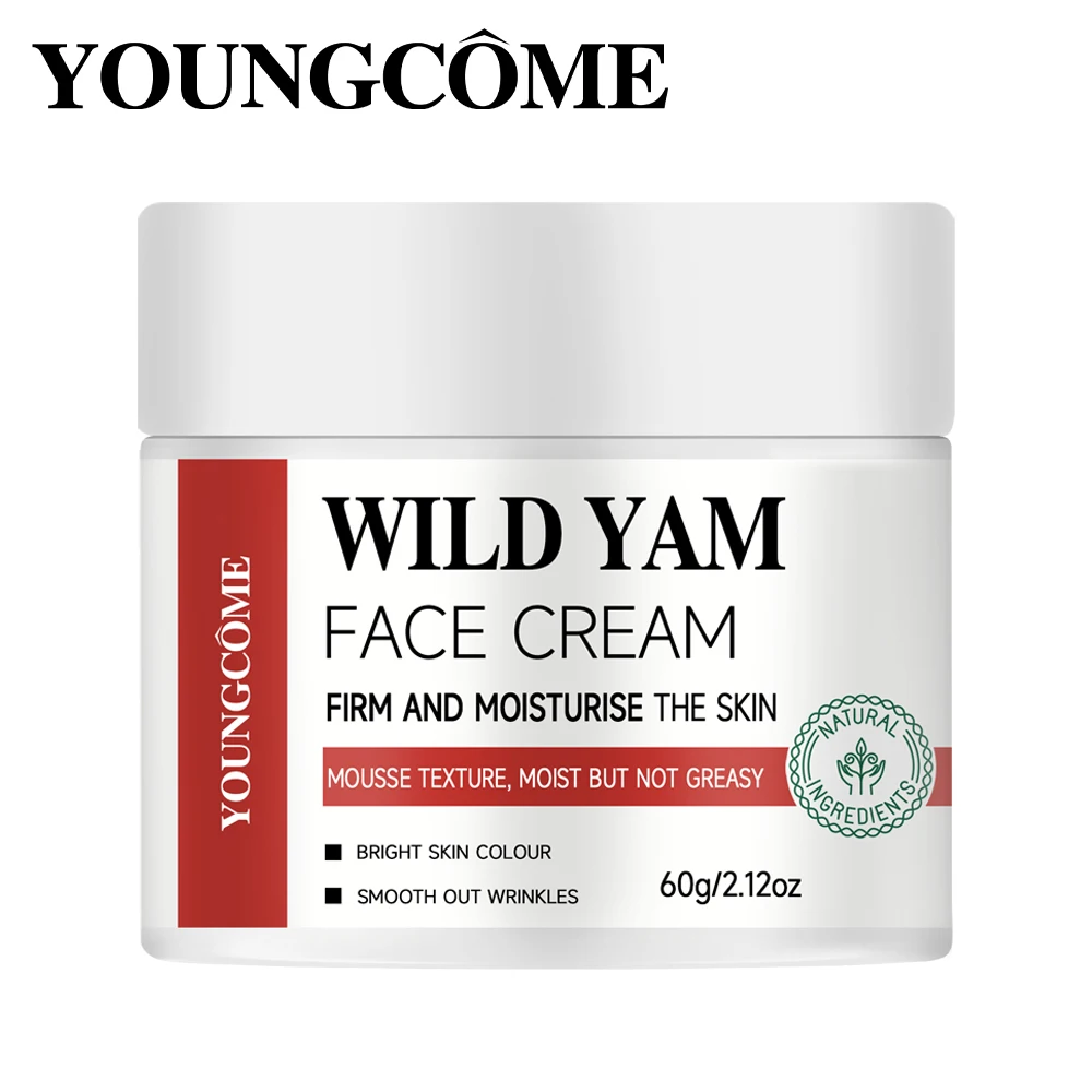YOUNGCOME Crema antienvejecimiento de ñame salvaje con extracto de ñame, adecuada para todo tipo de piel, cuidado de la piel calmante e hidratante para mujeres