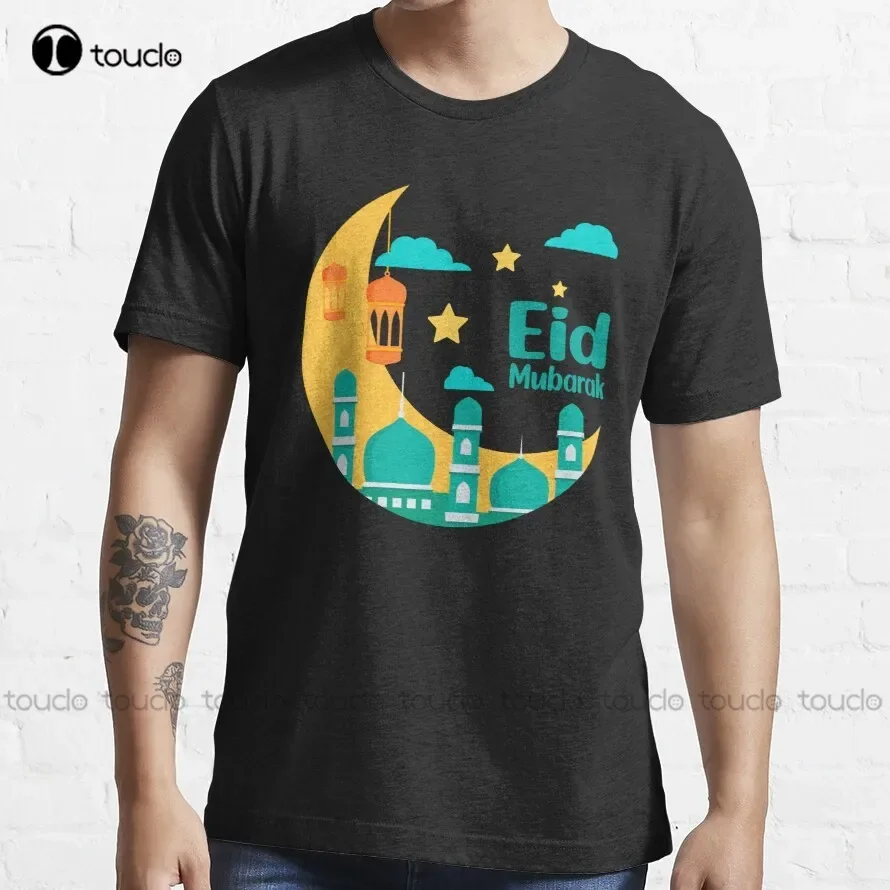Eid Alfitr Mubarak Kareem - Eid Mubarak Arabic T-Shirt Womens Tshirt Tee T Shirts Digital Printing Breathable Cotton Hip Hop