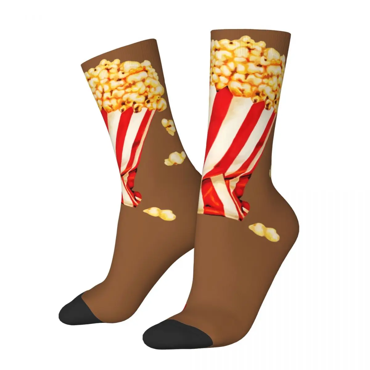 Hip Hop Let's All Go To The Lobby Popcorn Crazy Men's Compression Socks Unisex Pin Up Girl Model Pop Art Street Style Crew Sock