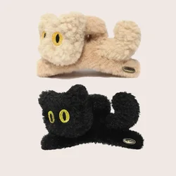 1pc multi-color women's and girls' autumn and winter plush three-dimensional cat, large size, cute clip, shark clip, hair claw