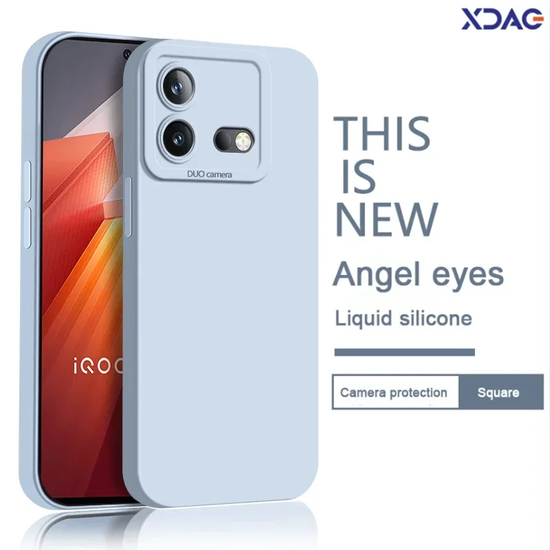 

Funda Angel Eyes Solid Basic Phone Case for iQOO Neo8 Neo 8 Pro 8Pro 5G Soft Liquid Silicone Original Lens Protection Back Cover