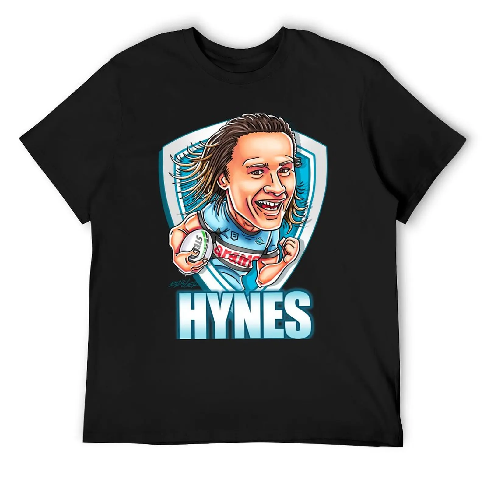 Nicho Hynes cartoon - Cronulla - NRL T-Shirt quick drying essential t shirt sweat tshirts for men