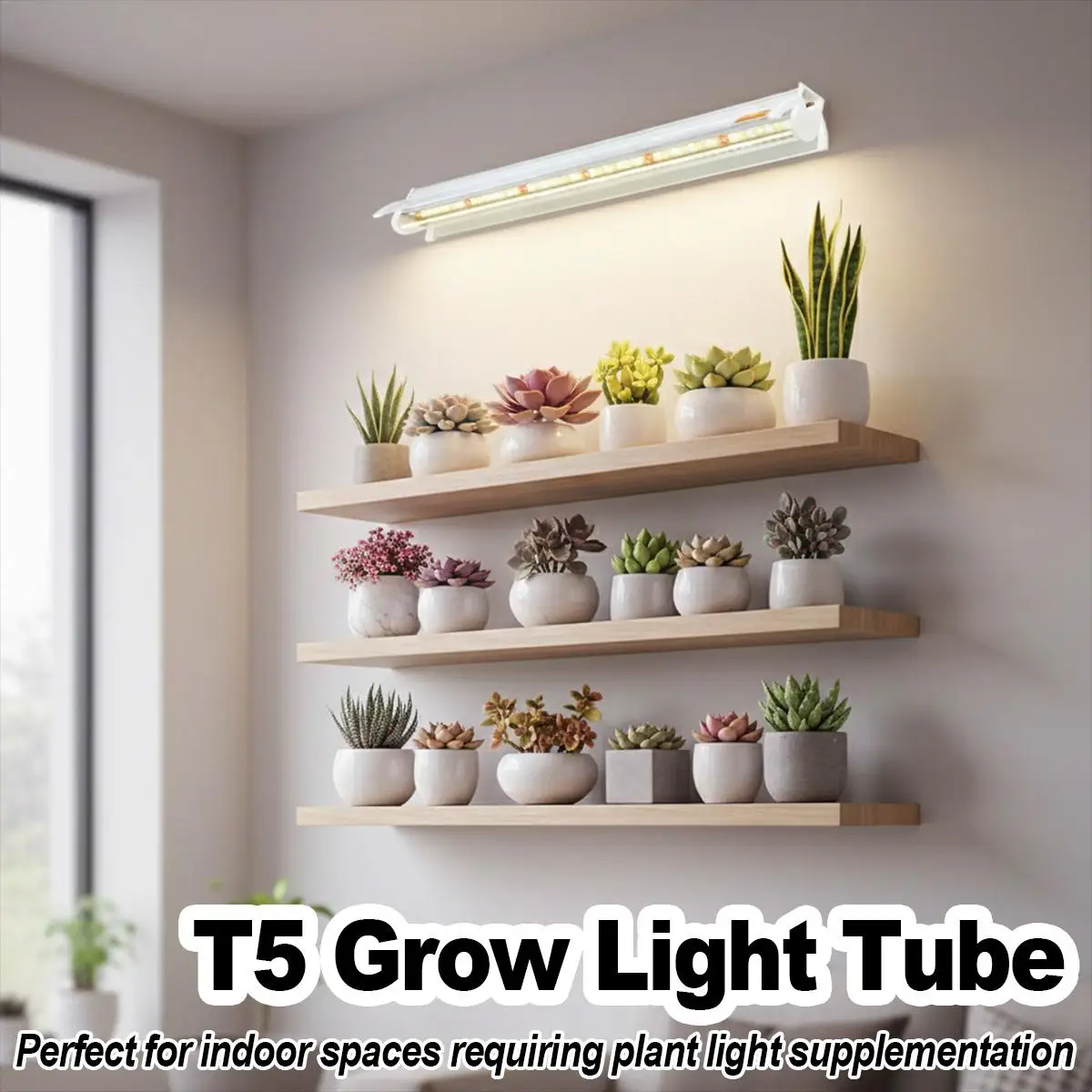 

T5 Grow Light LED Tube Full Spectrum High PPFD Aluminum Housing for Greenhouse Hydroponic Veg Flower Seedlings Growth Lighting
