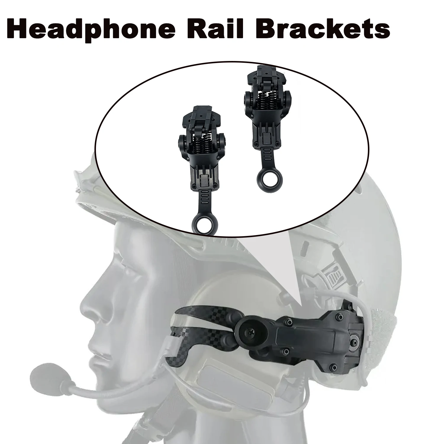 Tactical Headphone Rail Brackets, Multi-angle Rotation Suitable with For Ops Core ARC And Team Wendy helmet Tracks