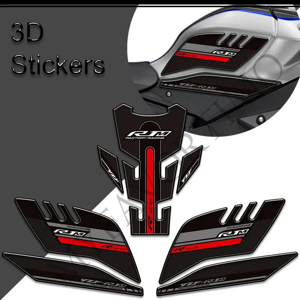 YZF-R1M Motorfiets Tank Pad Grips 3D Stickers Voor YAMAHA YZF R1M YZFR1M Decal Protector Gas Stookolie Kit Knie