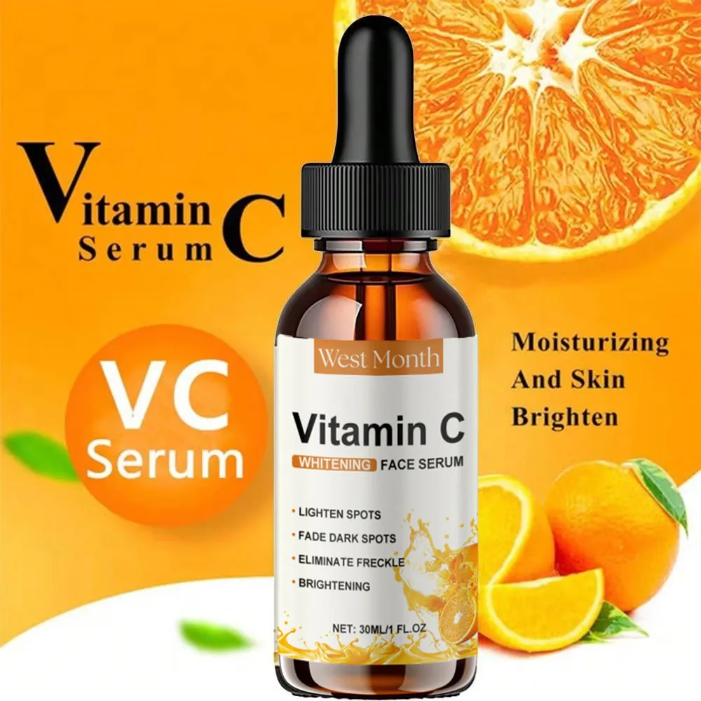 Essência Facial de Vitamina C com Ácido Hialurônico, Removedor de Manchas Escuras, Hidratante, Reparador e Antienvelhecimento para Cuidados com a Pele