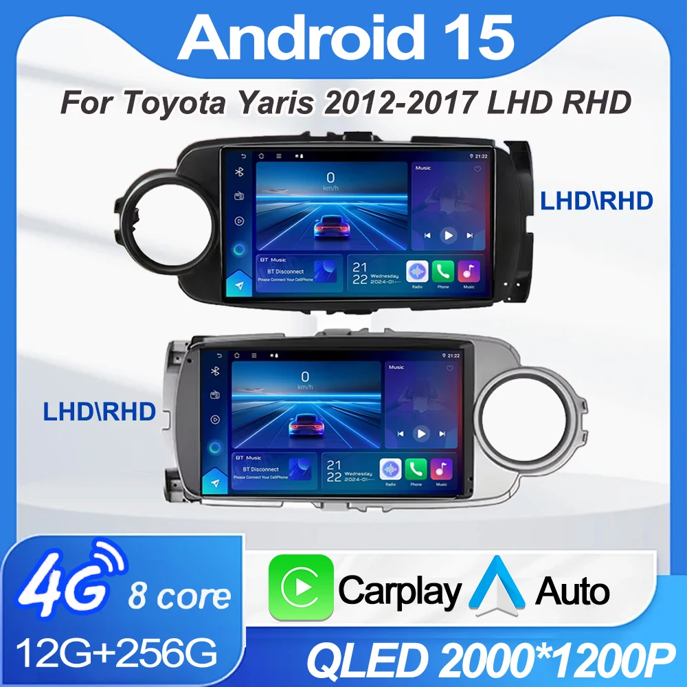 أندرويد لتويوتا يارس 2012 2013 2014 2015 2016 2017 راديو السيارة Carplay Autoradio مشغل وسائط متعددة ستيريو 4G السيارات 2din #2
