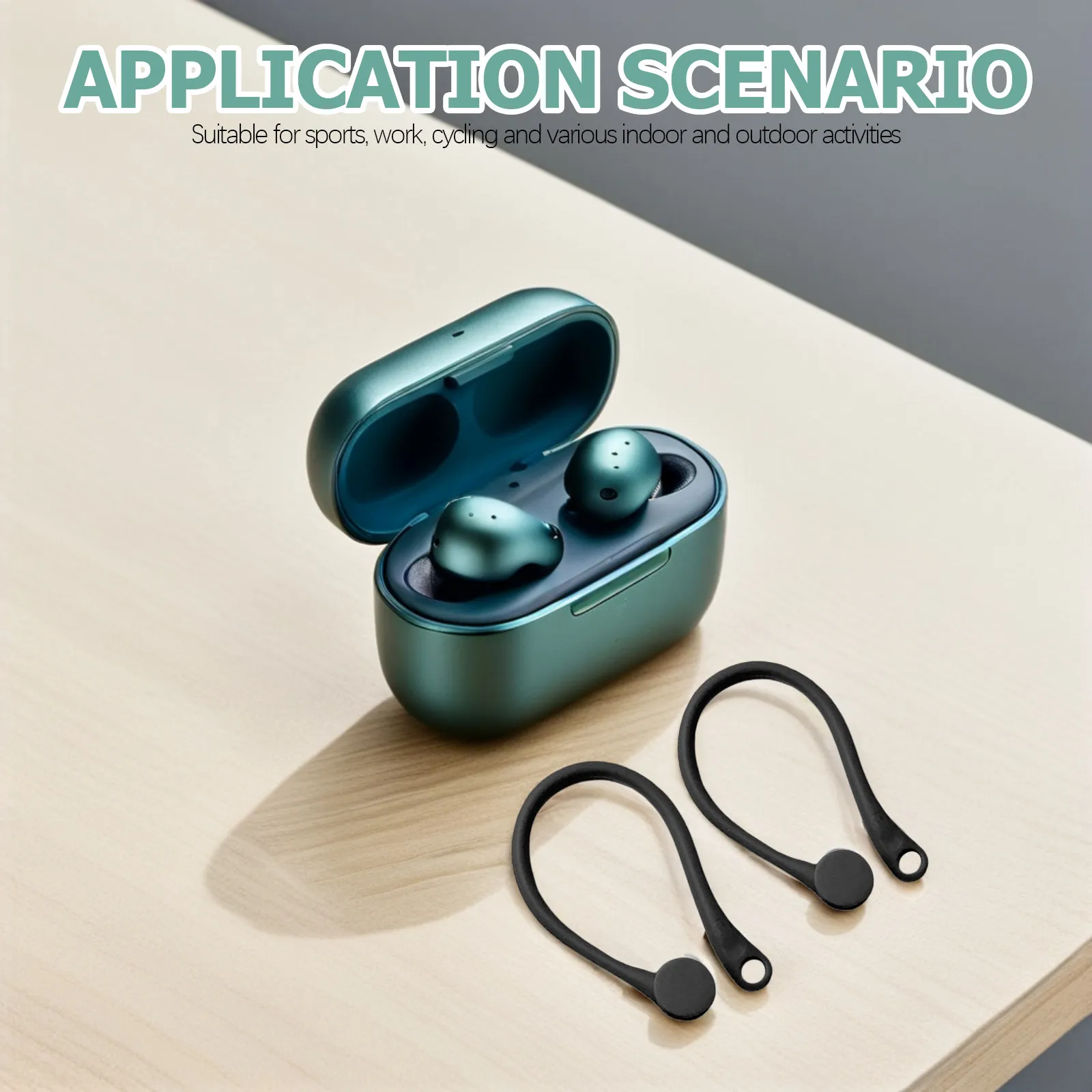 2Pairs Earhook Anti-Lost Earphone Holder Secure Fit Protective Hooks for Wireless Earbuds Sports Work Cycling