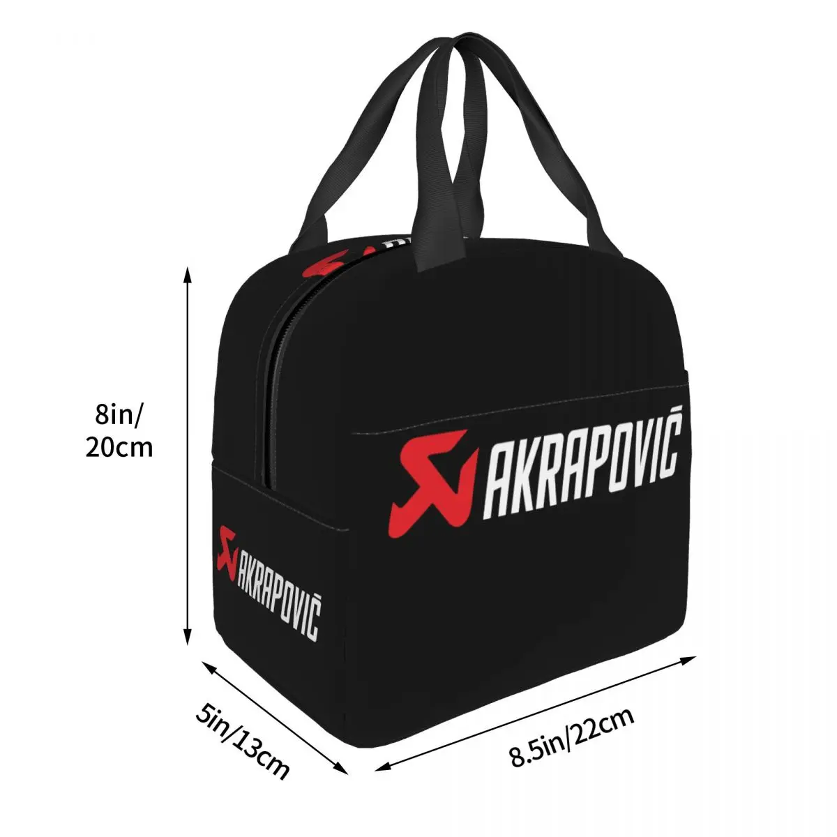 Akrapovics Logo AKS Motorcycle Exhaust Lunch Bags Insulated Bento Box Lunch Tote Picnic Bags Thermal Bag for Woman Girl Office