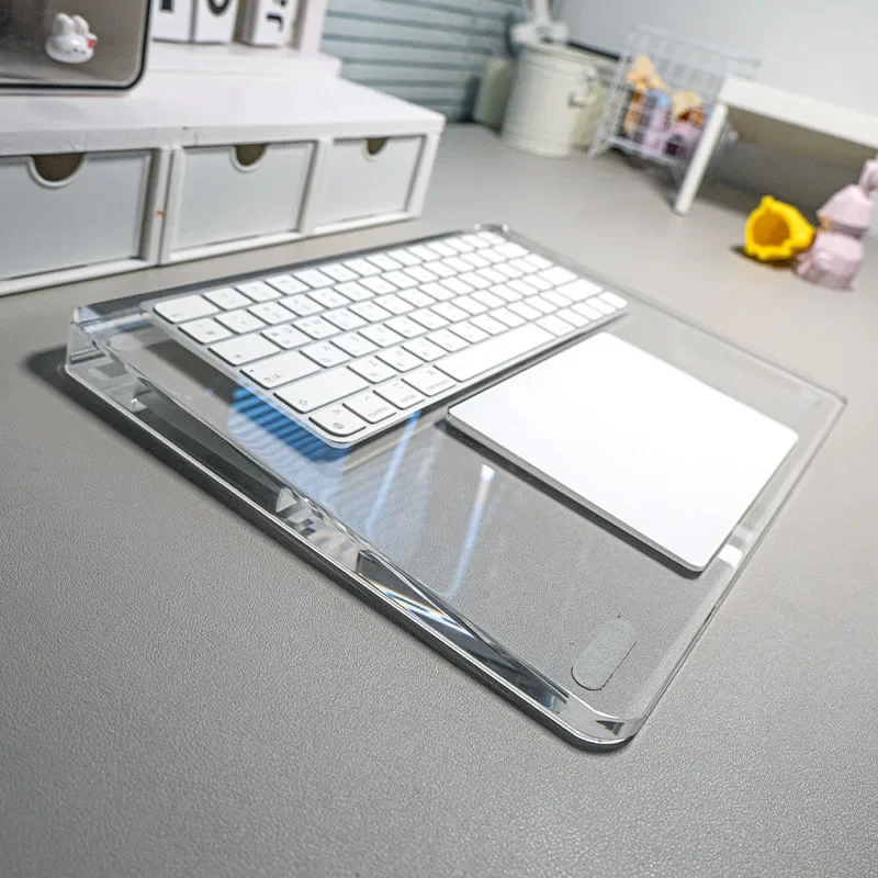 Wrist Rest For iMac Magic Trackpad 2 3 Keyboard Base Touch ID Numeric Acrylic Stand Station Transparent Crystal Pad Bracket