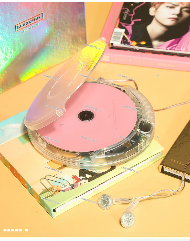 

Fully Transparent CD Player Walkman Player Portable New with Earphones Usb Cable