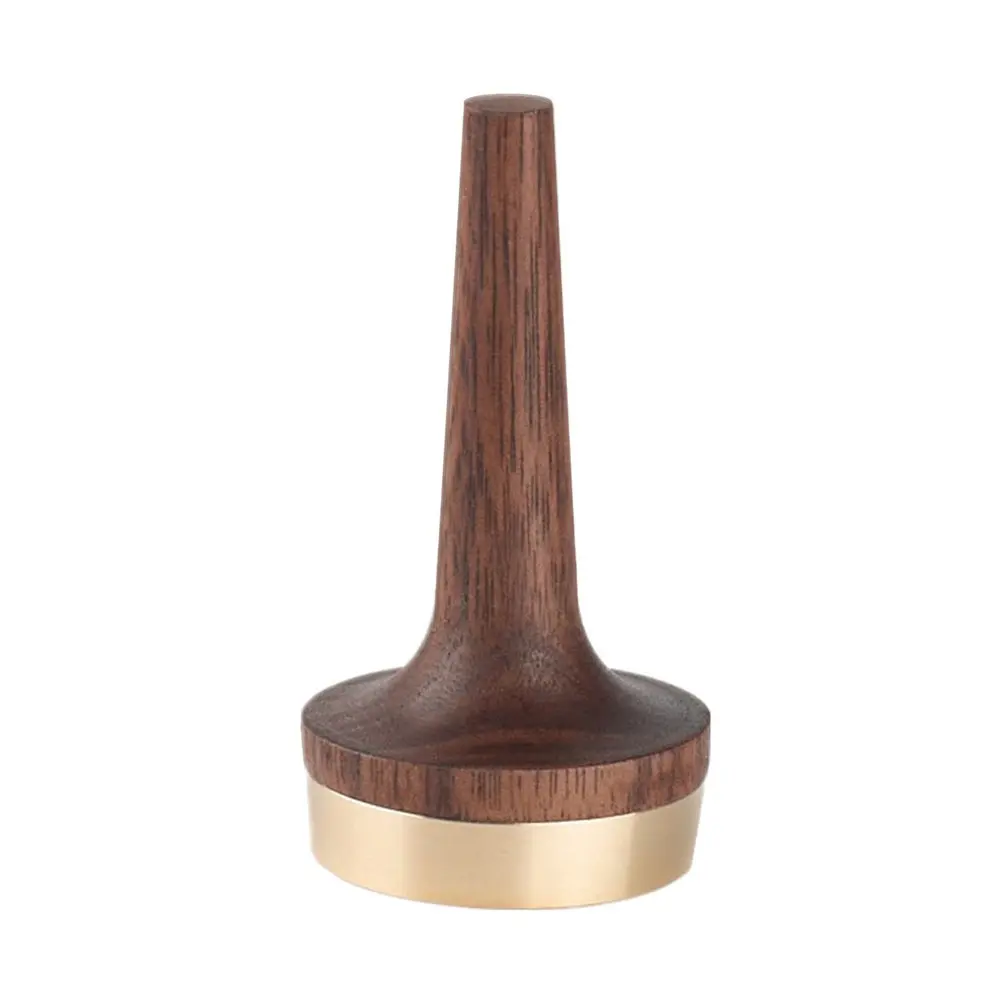 1Pcs Solid Walnut Log Ring Holder with Polished Brass Base Jewelry Display Stand Compact Ring Storage Shelf Chic Desktop