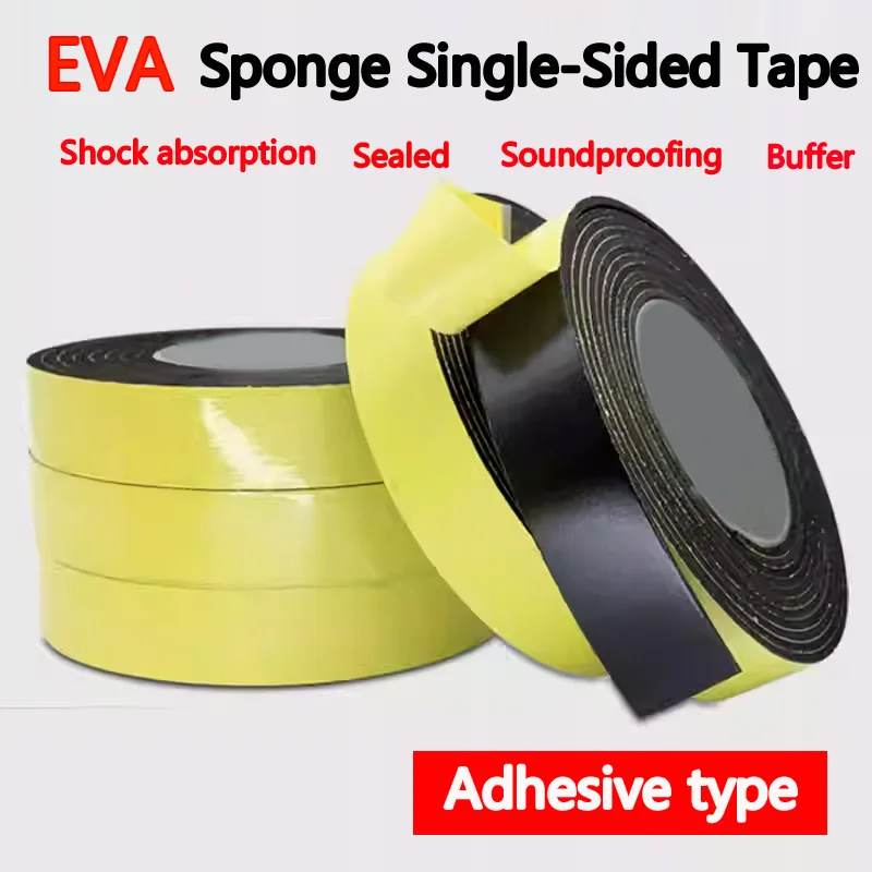 

Eva sponge tape, black strong foam single-sided adhesive strip, sponge pad, anti-collision thickened cushioning foam tape