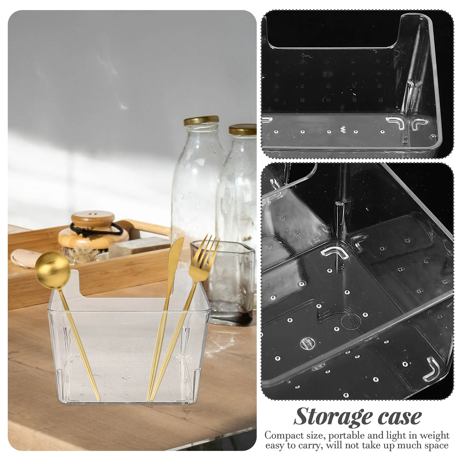 3pcs Storage Box Transparent Pet Lightweight Multifunctional Household Drawer Organizers Small Items Desktop Bathroom