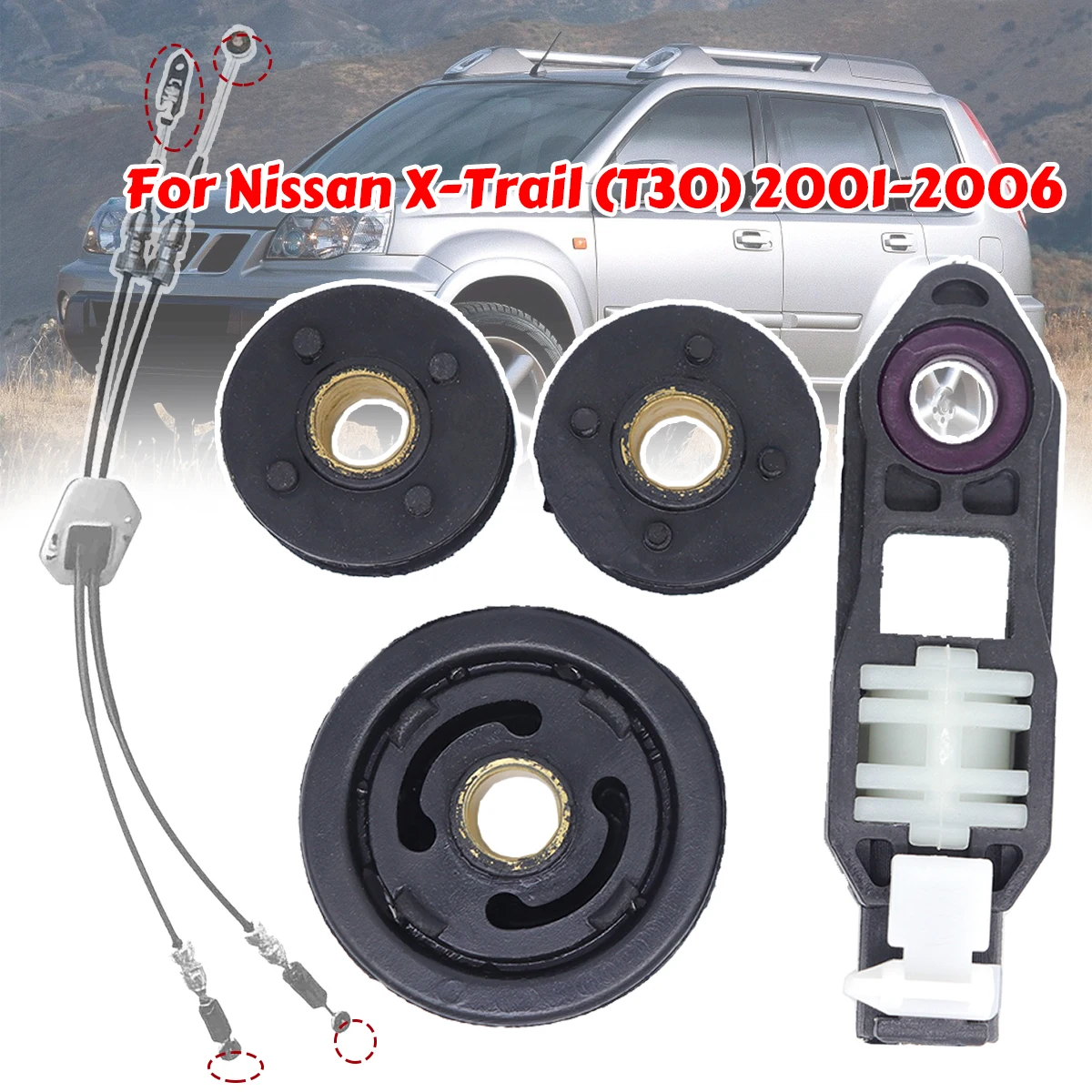 

Manual Gear Shift Selector Lever Linkage Adapter Selector Cable Connector Bushing Rod For Nissan X-Trail T30 2001 2002 2003-2006