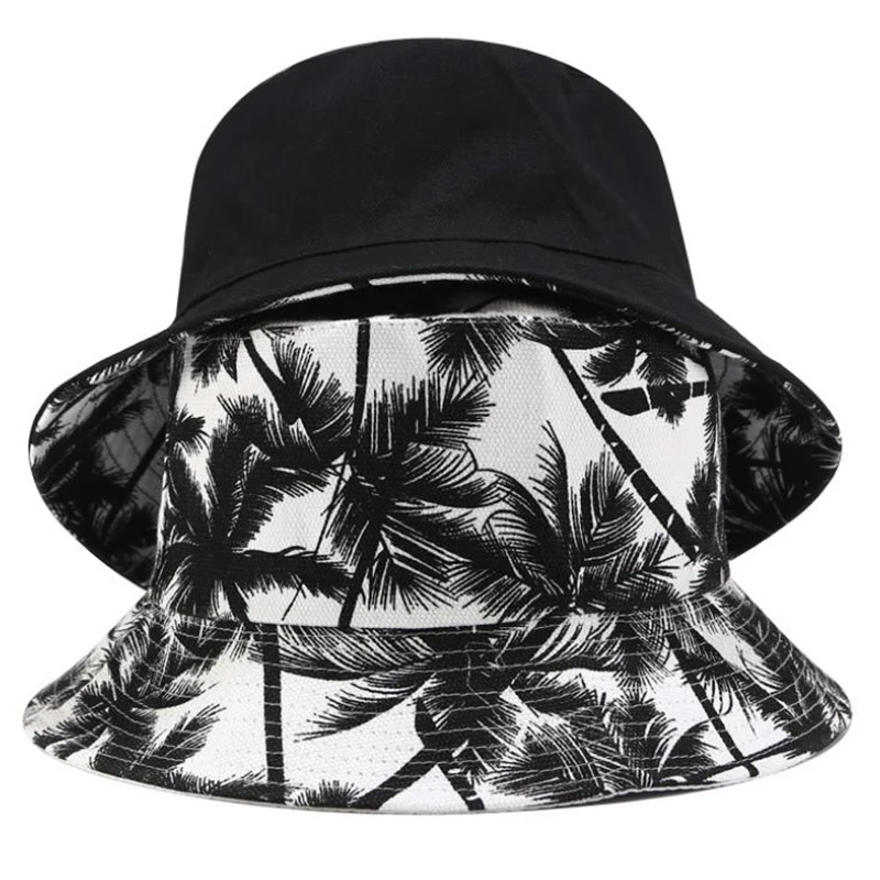 Two Side Bucket Hat For Men Women Hip Hop Fisherman Hat Adult Summer Flat Cap