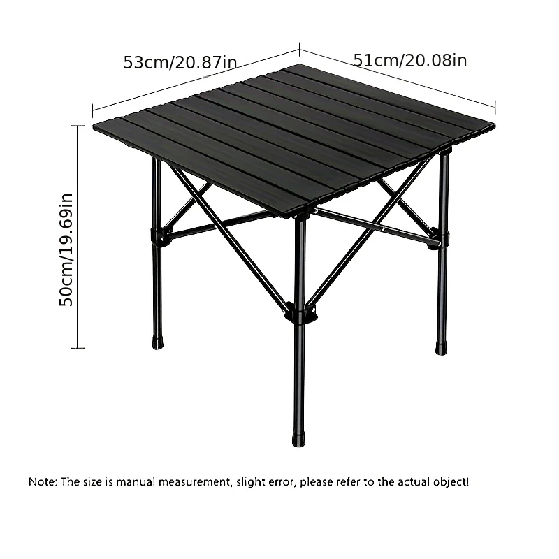 Portable Folding Camping Table for Outdoor Picnic - Lightweight Collapsible Roll-Up Metal Iron Table image 4