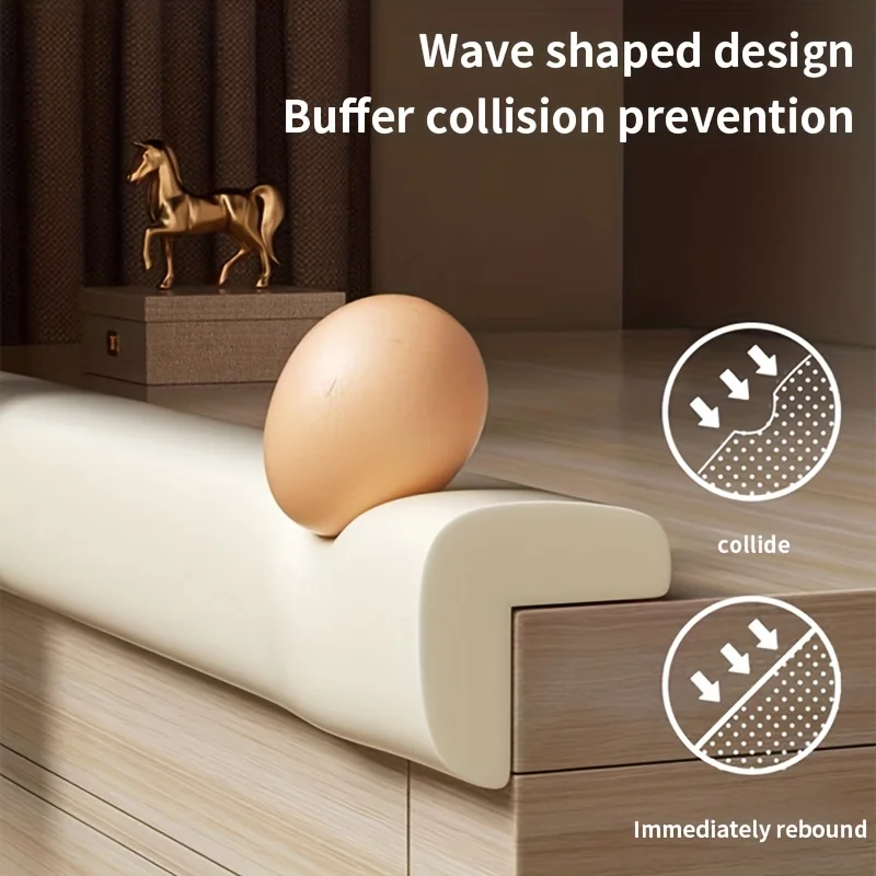 2m Soft Rubber Corner Guard, easy to install, anti-scratch strip for tables and walls.