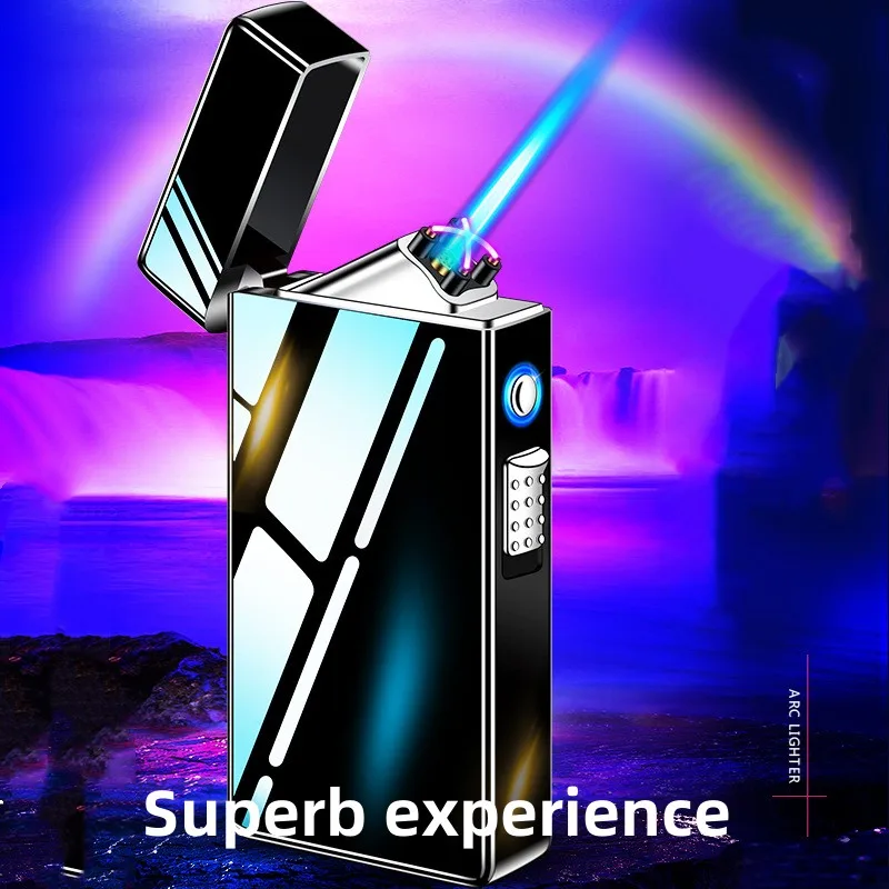 

Electric Dual Use Metal Lighter, Windproof Gas Lighter, Direct Charge, Creative USB Charging, Butane Gas, Men's Gift, New