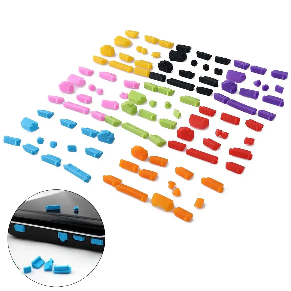 16pcs 13pcs Silicone Computer Accessories RJ45 Interface USB Type-C Port Laptop Anti Dust Plug Stopper Dustproof Cover