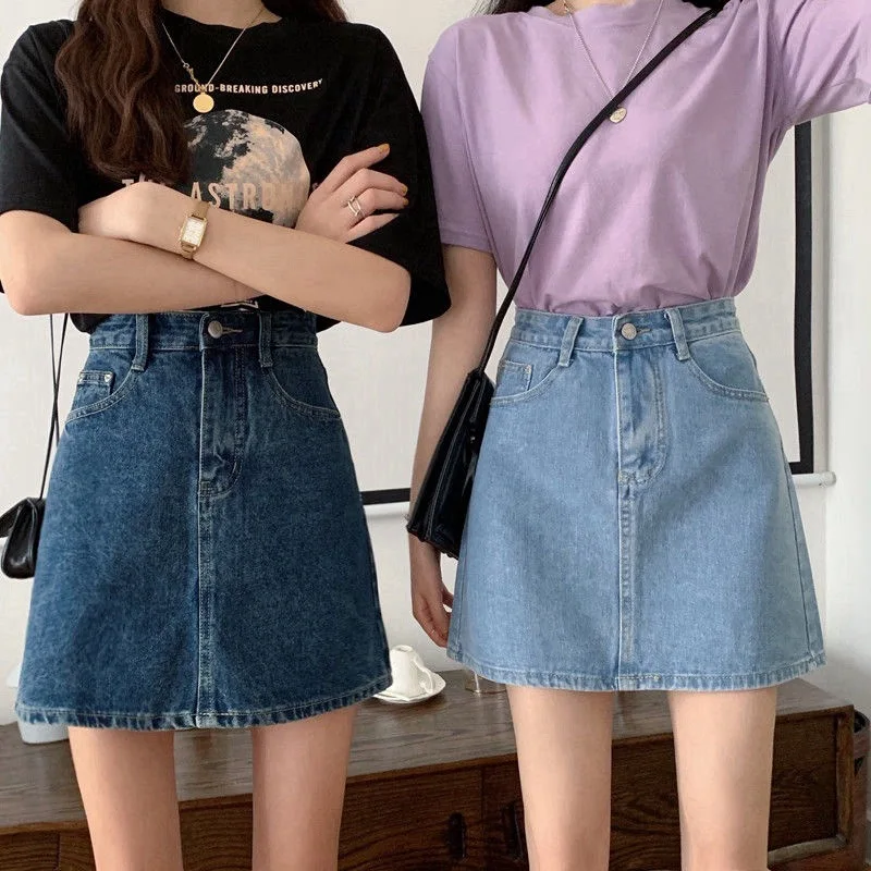 

Alina Denim Mini Skirt Summer Women High Waist Korean Bodycon Basic Vintage Sweet School Y2k Girl Black Jeans Mini Skirts 2023