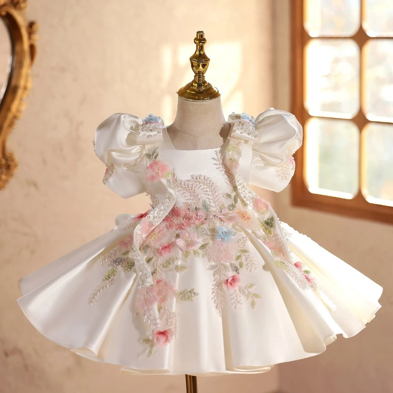 2026 ChildrenTutu Kids Birthday Princess Gown Performance Pageant Costume Girls Formal Dress Flower Girl Wedding Princess