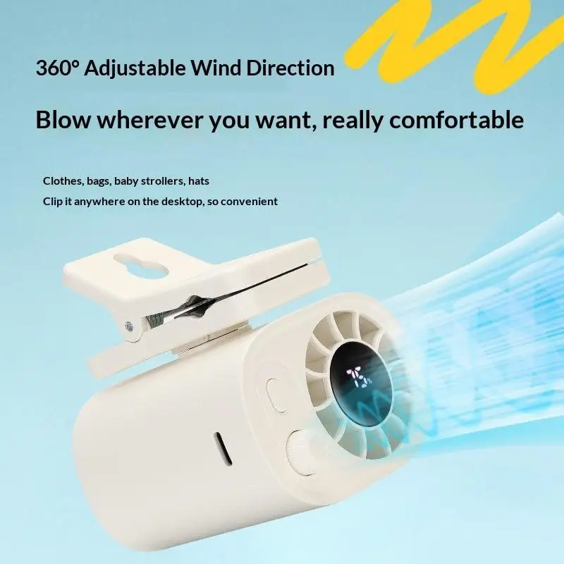 Clip-On Car Fan 360° Rotatable 100 Speed Adjustable Rechargeable Portable Fan for Car Dashboard Office Desk Camping image 3