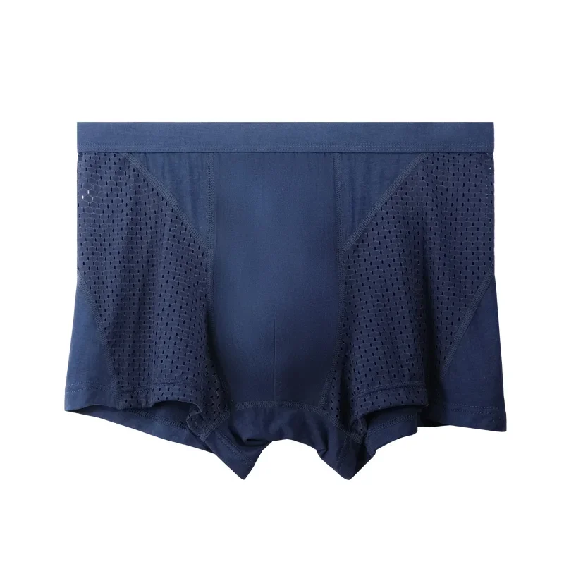 Ice Silk Men's Straight-Crotch Underwear - Summer Lightweight Modal Mesh Breathable Briefs