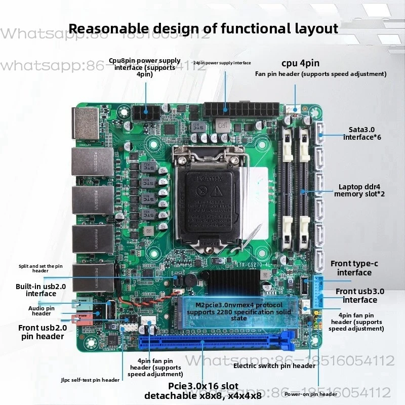 Full Flash Z270 NAS Multi Port ITX Monster Edition Allison Soft Router Synology Storage Server Motherboard