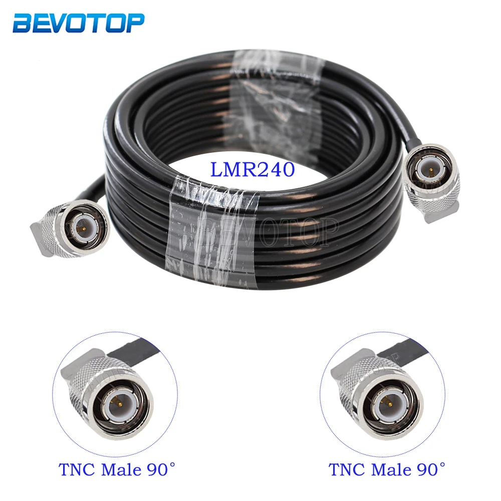 

TNC Male 90 Degree to TNC Male 90 Degree Connector TNC LMR240 Cable Pigtail Low Loss 50 Ohm RF Coaxial Extension Jumper Cord