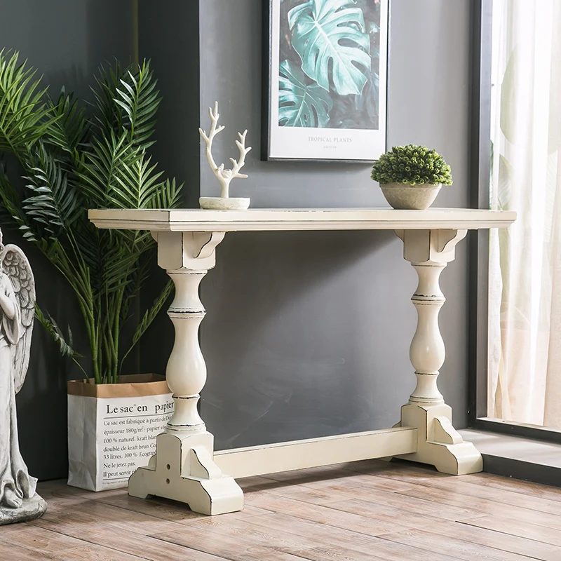 American rural solid wood entrance table Zen antique table retro old view table