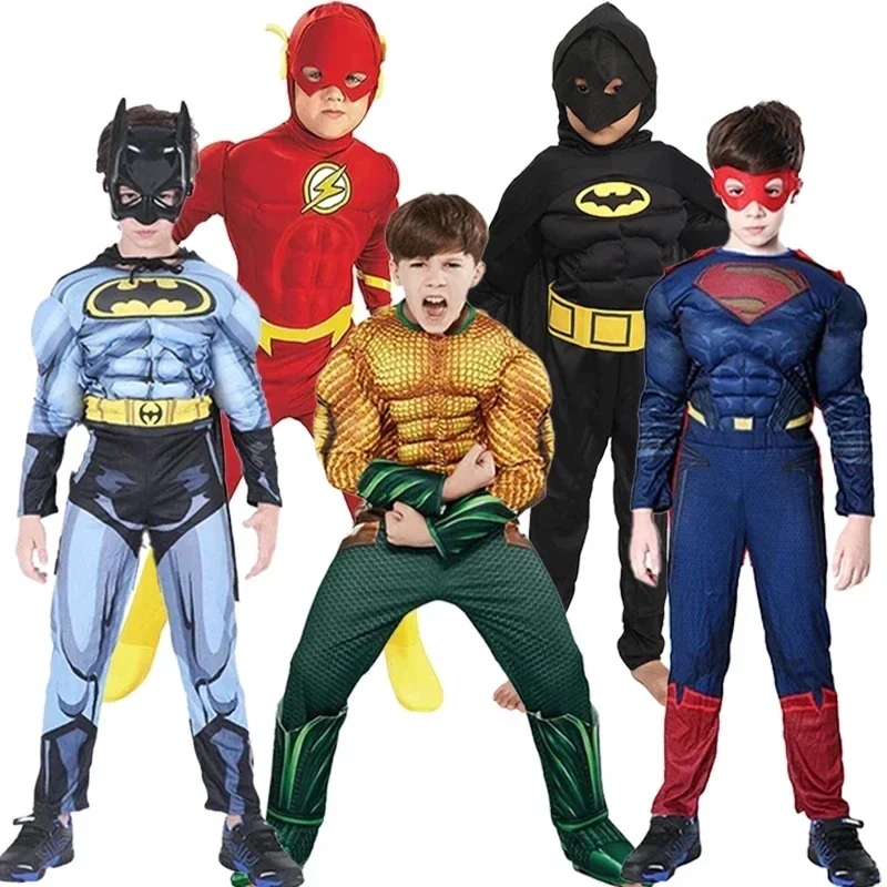 Halloween Superhelden Kostüm Kinder Muskel Bodysuit Cosplay Kostüm für Urlaub Geburtstags geschenke Kinder Bodysuit Schild Hammer