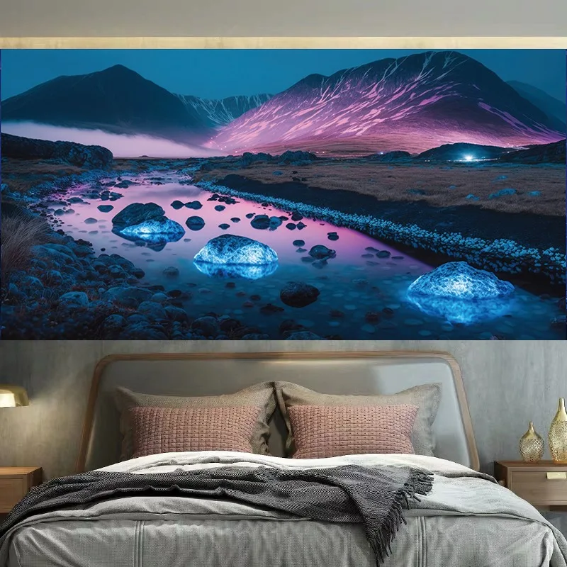 Healing Starry Night Scene Wall Decor Tapestry Home Living Room Tapestry