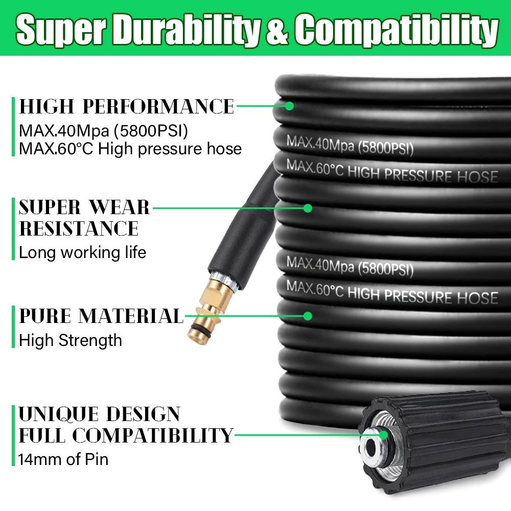 6/8/10/15-meter high-pressure cleaning hose for car washing pipeline cleaning Karcher K2 K3 K4  K5 garden cleaning vehicle tools