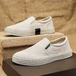 Heren Sneakers Canvas Platte Visser Linnen Doek Sneakers Schoenen Mannelijke Zomer Vrijetijdsschoenen Voor Heren Instappers 2024 Wandelschoenen Man